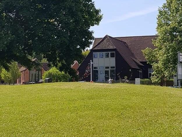 Tetsworth Memorial Hall viewed from the village green.